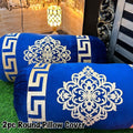Luxury Soft VELVET | 2pcs Gol Pillow Cover | Vibrant Design & Colors | Oval Round Uniface Design 34×18inch | Home Sofa Bed Pillow Covers