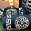 Luxury Soft VELVET | 2pc Gol Pillow Cover | Vibrant Design & Colors | Oval Round Uniface Design 34×18inch | Home Sofa Bed Pillow Covers