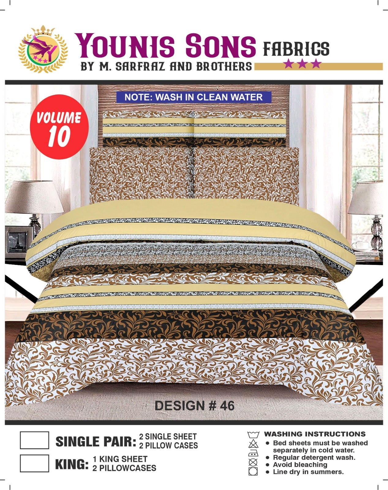 Pure Cotton Bed sheet 1-King Size Bed Sheet & 2-PillowCases
